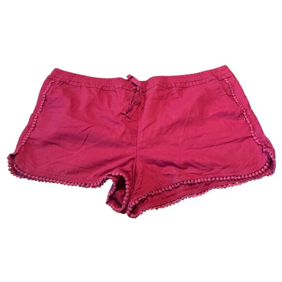 Loft Outlet Womens Running Shorts XL Pom-Pom Trim Elastic Waist pink - Picture 3 of 10